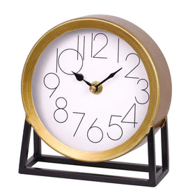 VinSees Modern Golden Table Clock on Stand adds subtle elegance to any desk.
