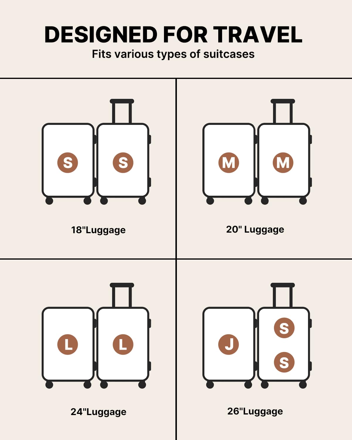 Three jumbo and three large bags demonstrate versatile size options for bulky items.