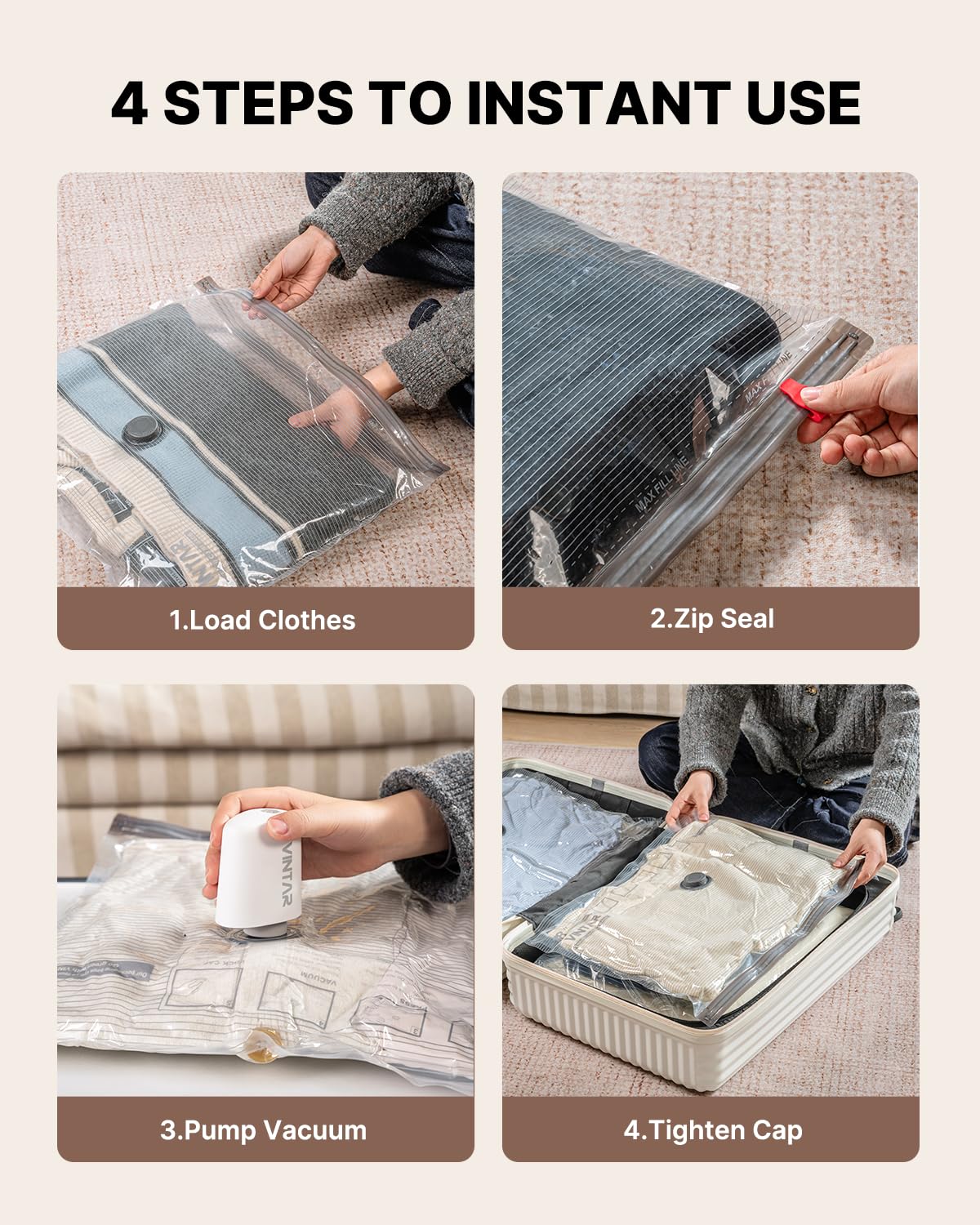VINTAR PA+PE material offers tear resistance and reuse potential.