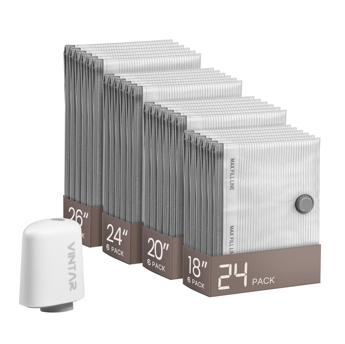 VINTAR travel pump in action speeding up compact packing.
