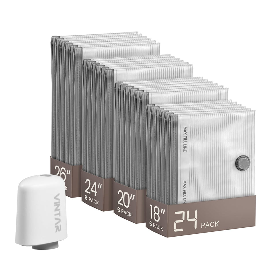 VINTAR travel pump in action speeding up compact packing.