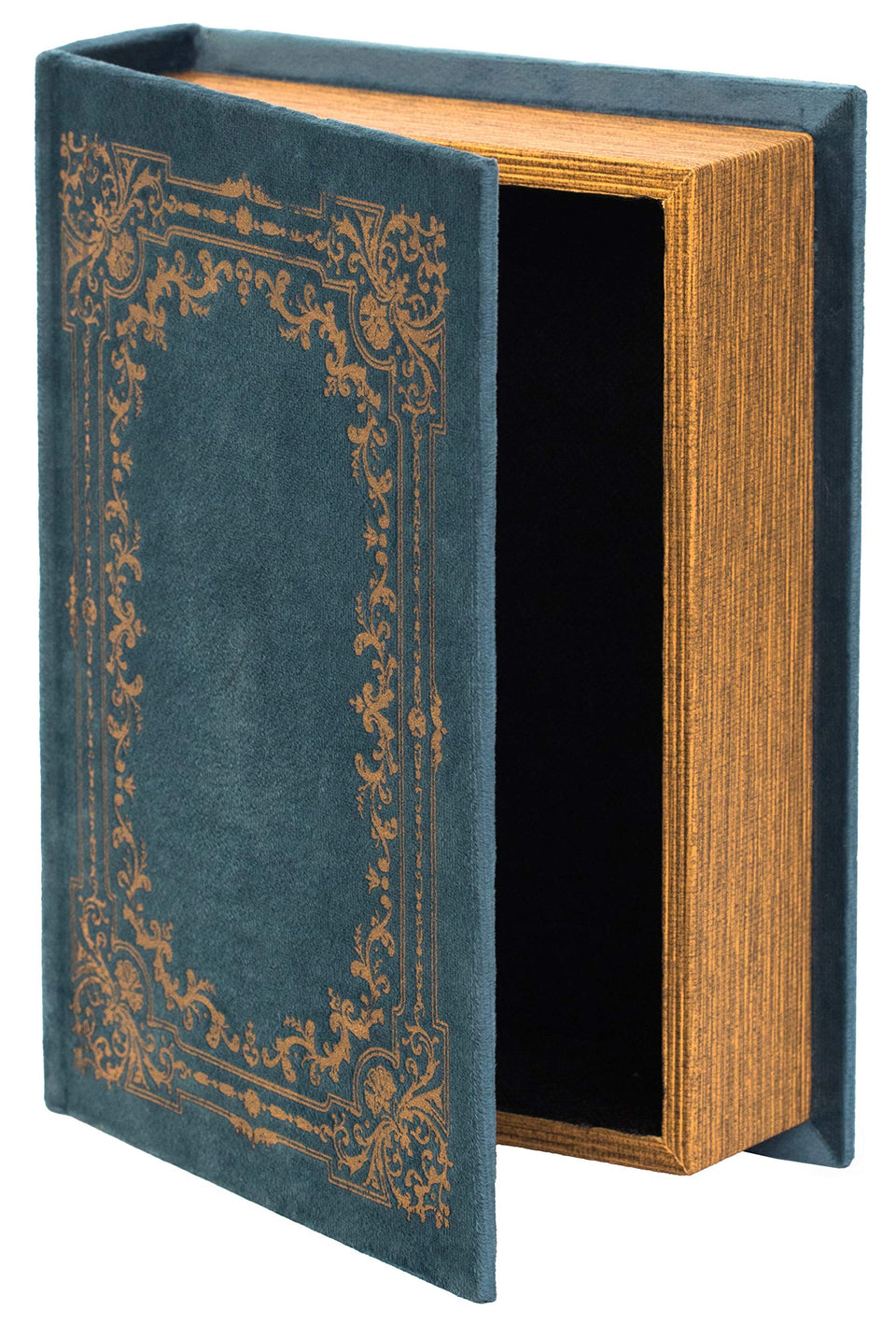 VintiquWise blue velvet book box cover for stylish discreet storage