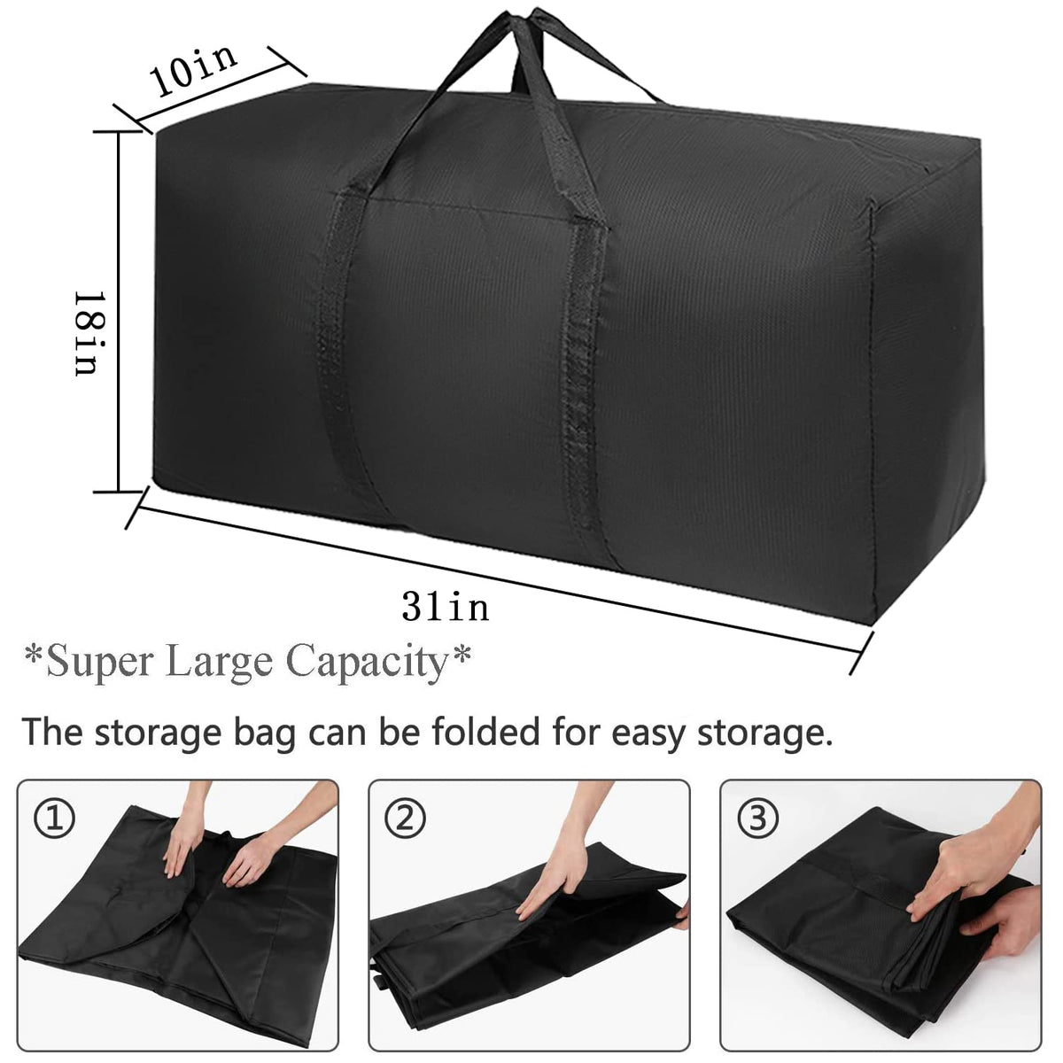 Vioetry extra-large bag 31x18x10 ready for bulky clothing and bedding