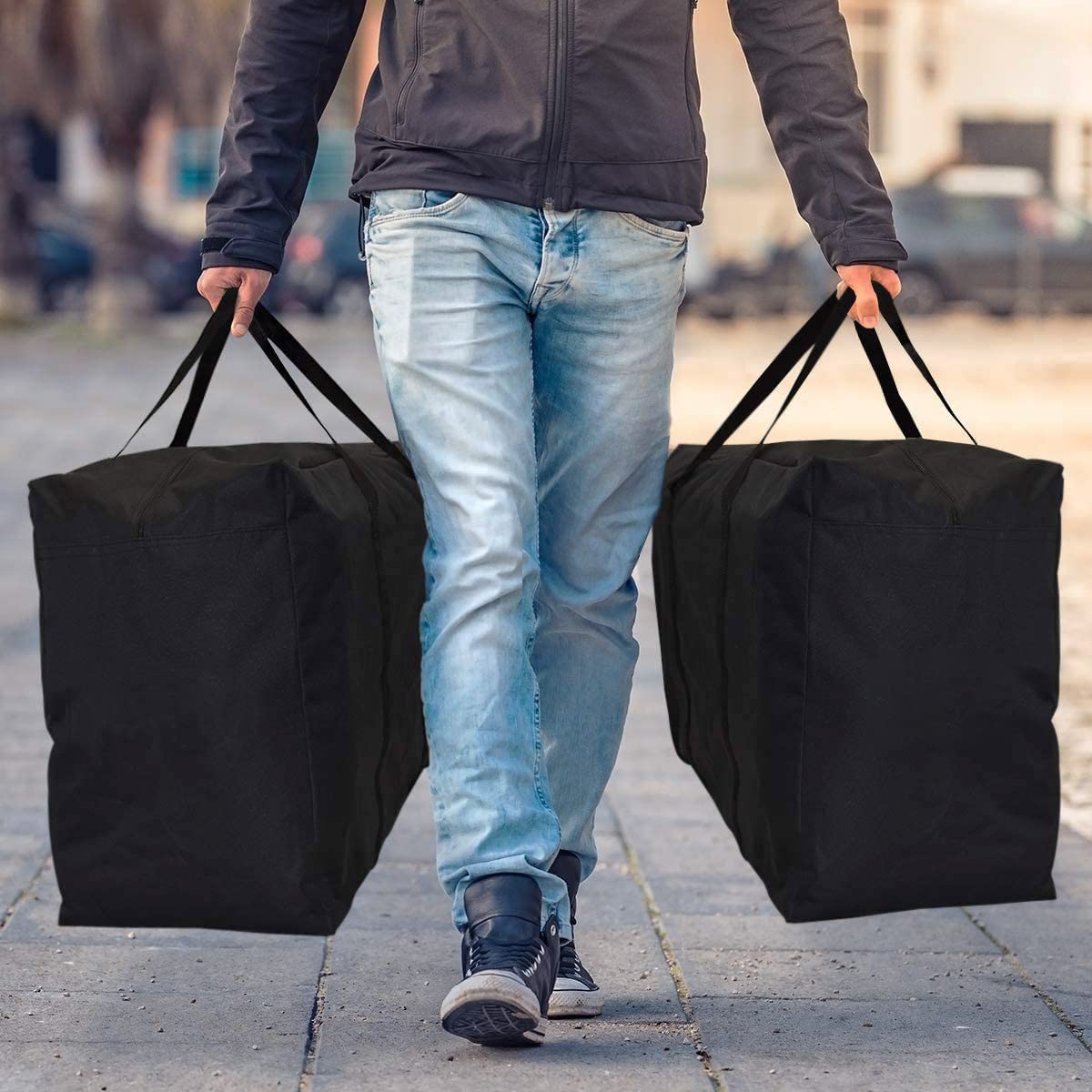 Vioetry travel-ready bag expands to fit extra items after a trip