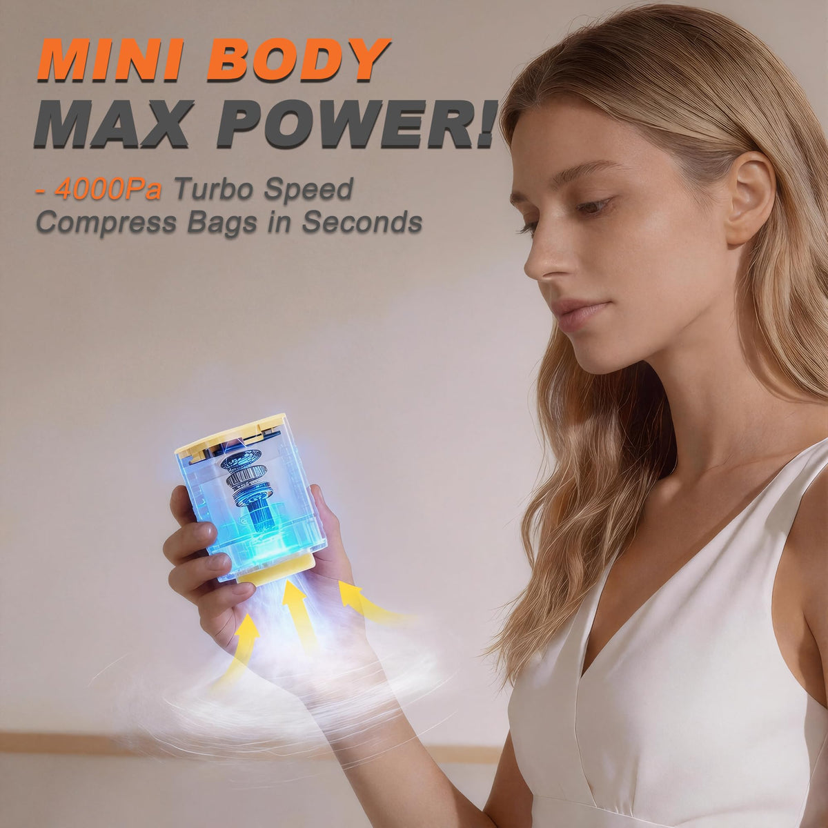 Viokei palm-sized pump fits in hand and travels anywhere.