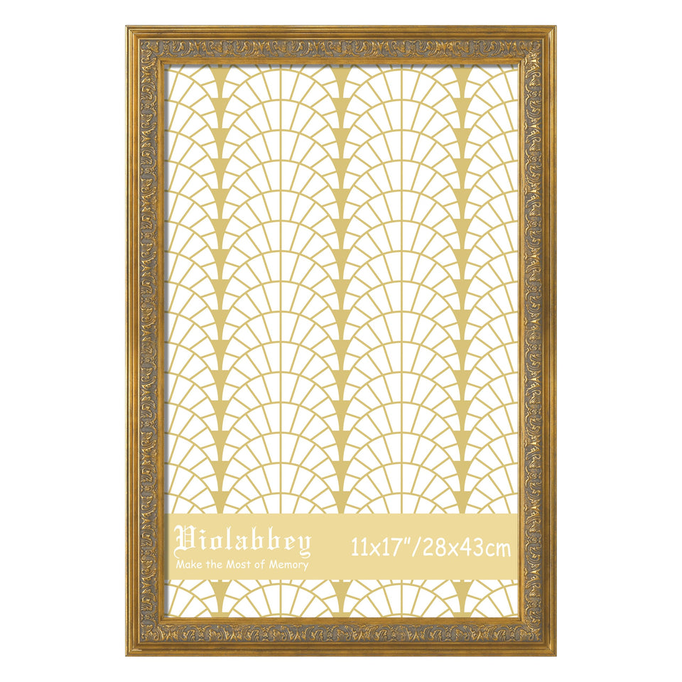 VIOLABBEY 11x17 gold ornate frame front view enhances wall decor