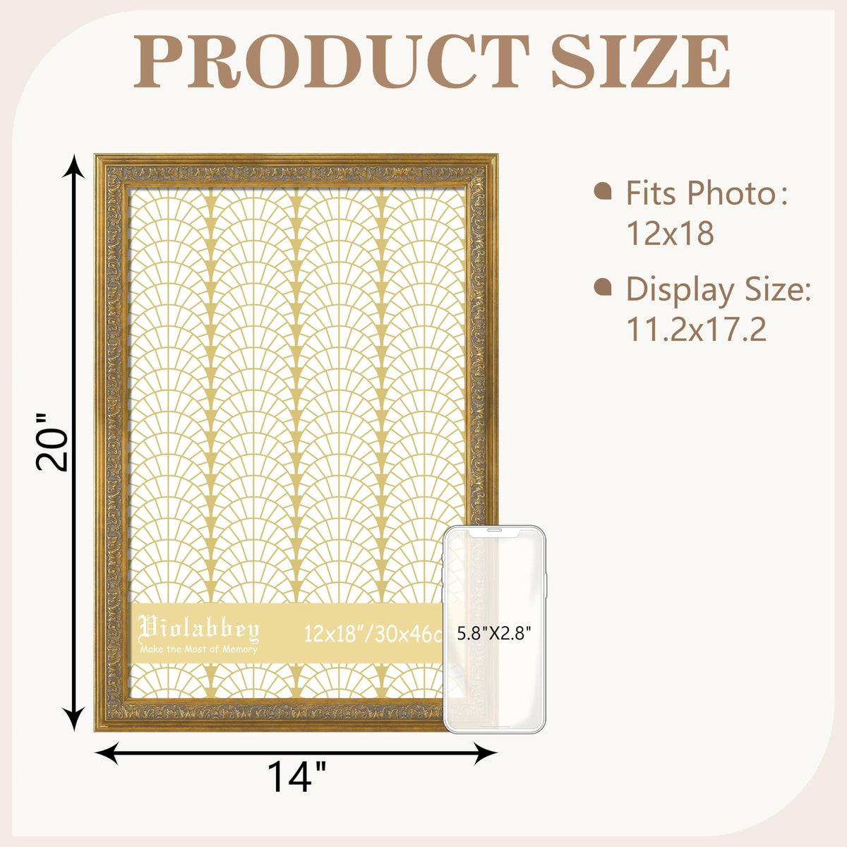 VIOLABBEY frame close detail shows decorative trim for elegant display.