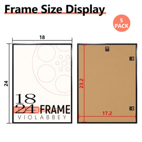 Violabbey 18x24 frame set 5 back with hardware for easy vertical or horizontal mounting.