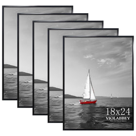 Violabbey 18x24 frame set 5 front view shows sleek black frames for gallery walls.