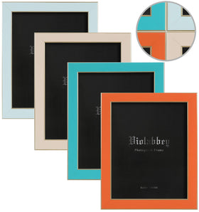 VIOLABBEY 8x10 blue frame enhances wall display with vibrant color.