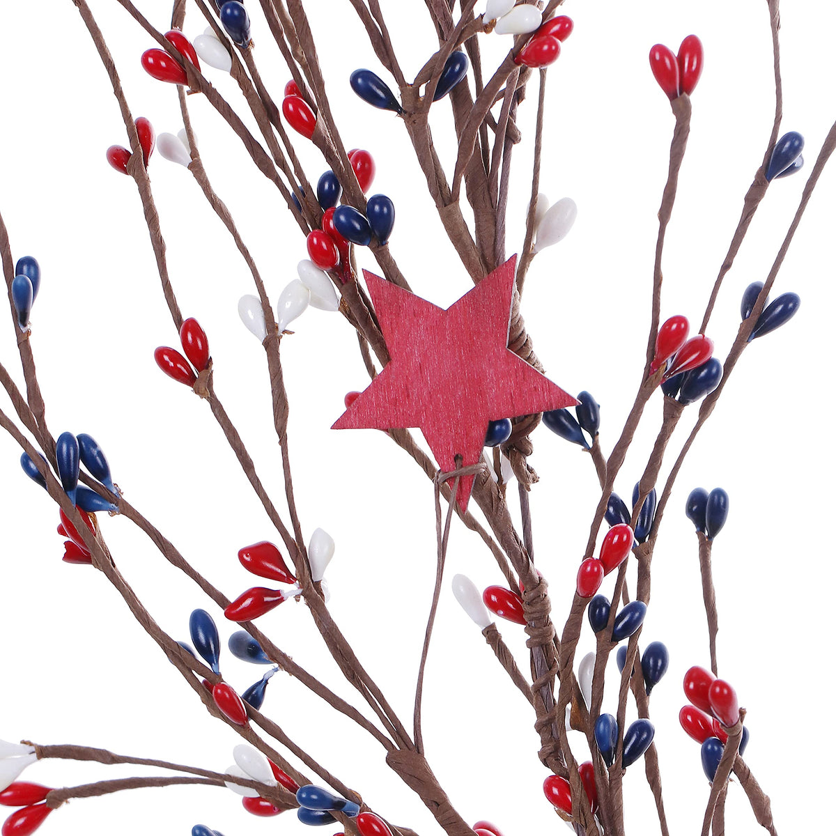 VioletEverGarden patriotic garland drapes over fireplace for festive ambiance