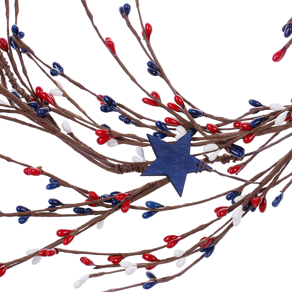 VioletEverGarden durable garland with red, white and blue berries for reuse