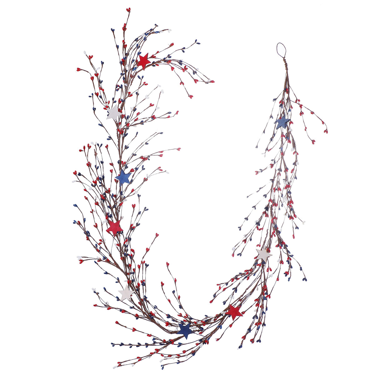 VioletEverGarden pip berry garland with stars for vibrant Independence Day decor