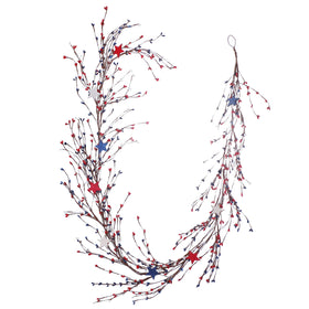 VioletEverGarden pip berry garland with stars for vibrant Independence Day decor