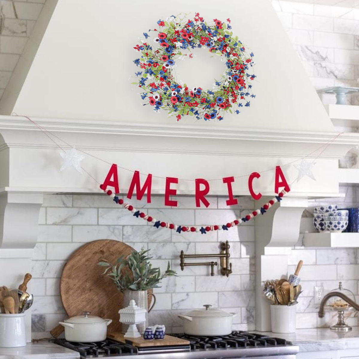 Hanging VioletEverGarden wreath on a door for easy setup