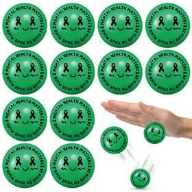 VioraWhite green ribbon bouncy ball pack front for awareness campaigns.