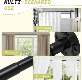 VIOREMOS tension rod offers multi-use versatility as curtain, closet, or room divider.