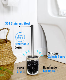 Viosuniu durable toilet brush set for long-lasting use