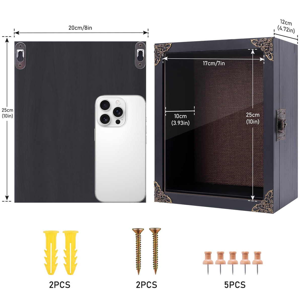 Viown Deep Shadow Box 8x10 front-opening glass for easy curation.