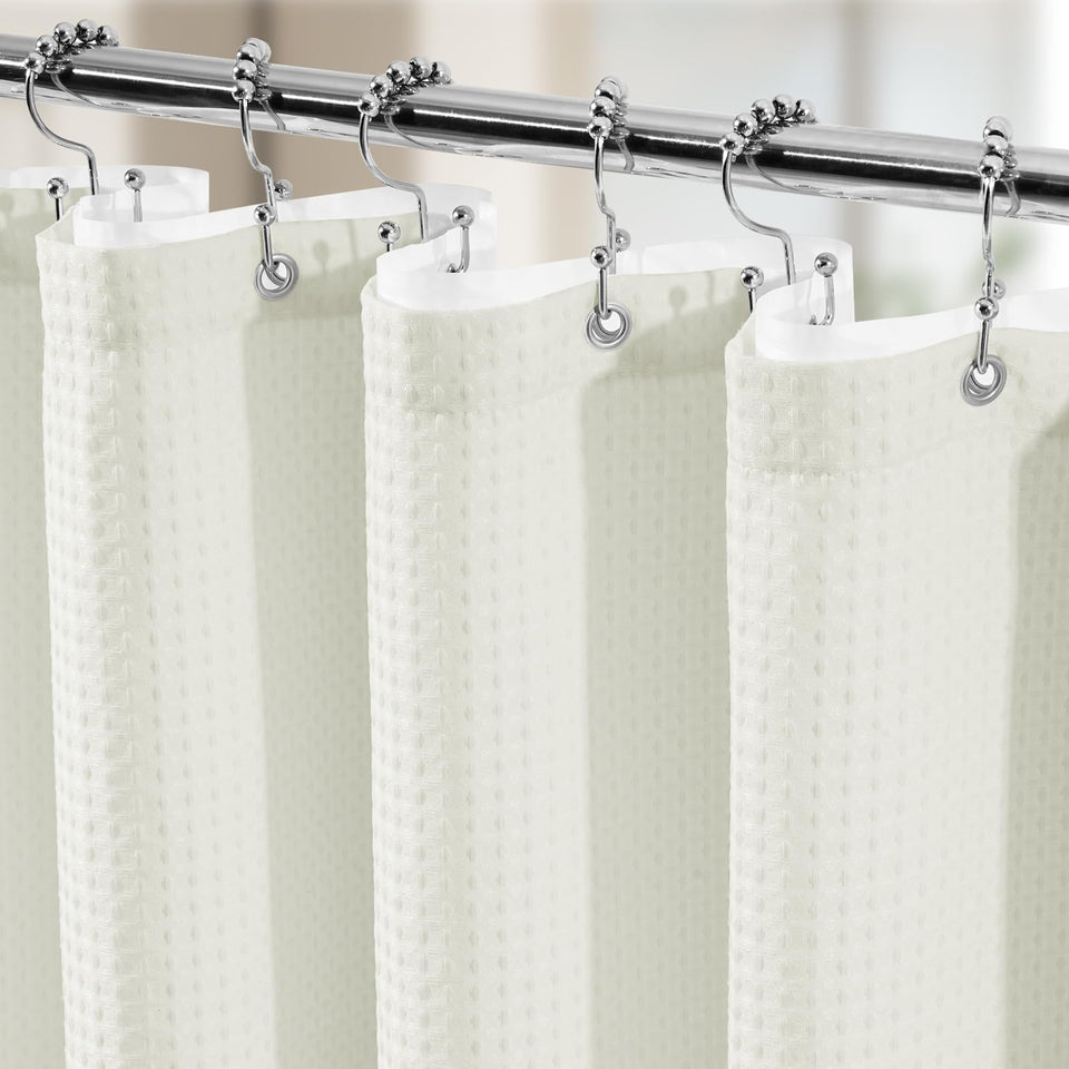 Vipfree 3-in-1 shower curtain set with waffle pattern for durable water resistance