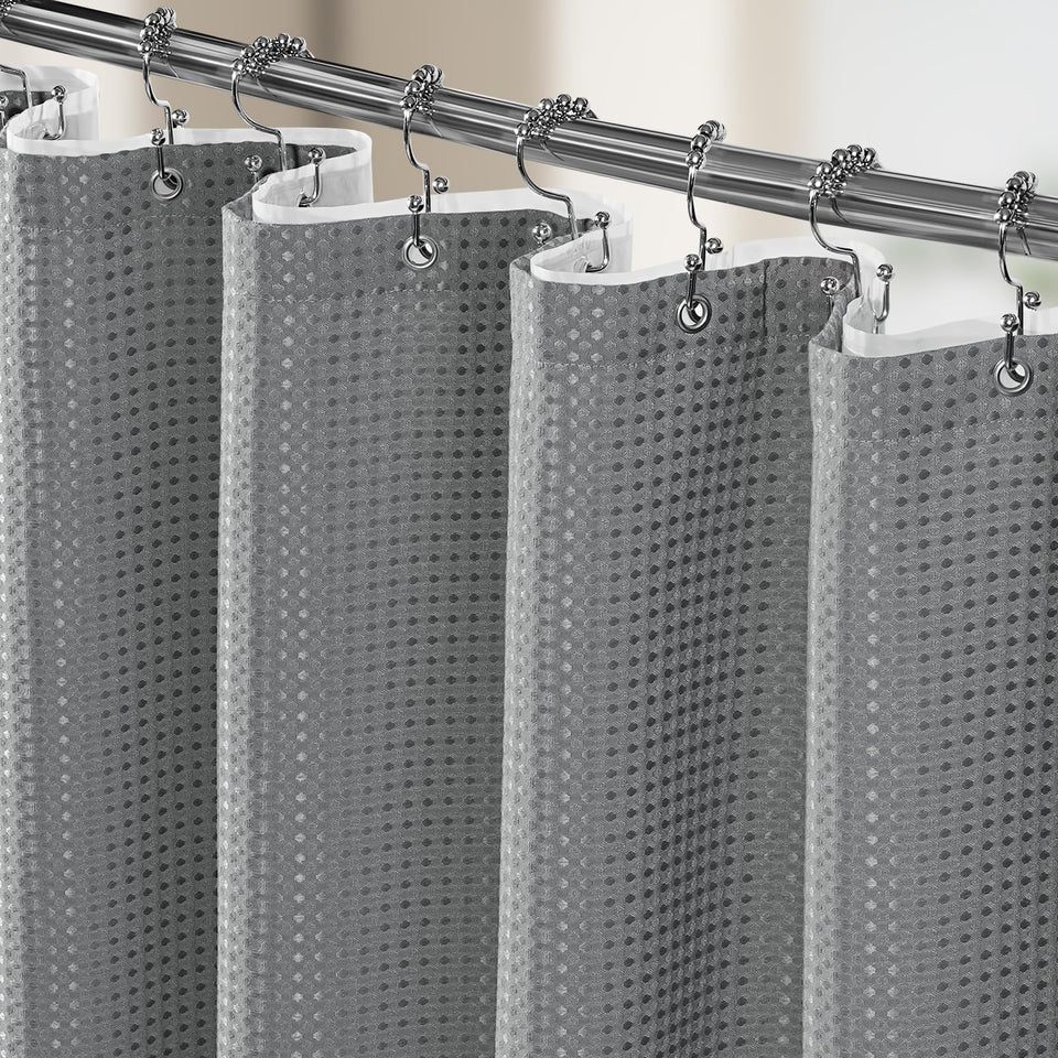 Vipfree 3 in 1 shower curtain set with waffle texture adds luxury to your bathroom