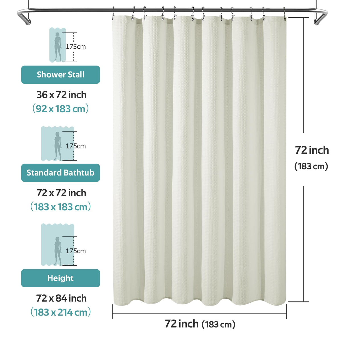 Vipfree weighted hem keeps curtain in place during showers