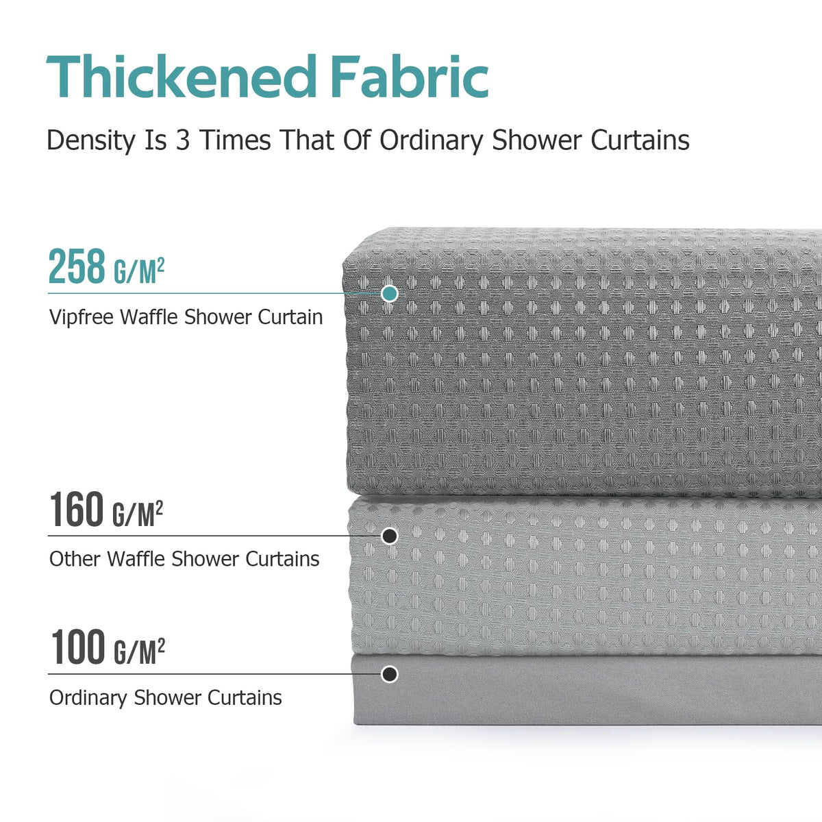 Vipfree 258 GSM fabric with weighted hem improves privacy and curtain stability