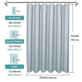 Vipfree privacy-weighted-hem keeps curtains in place during showers.