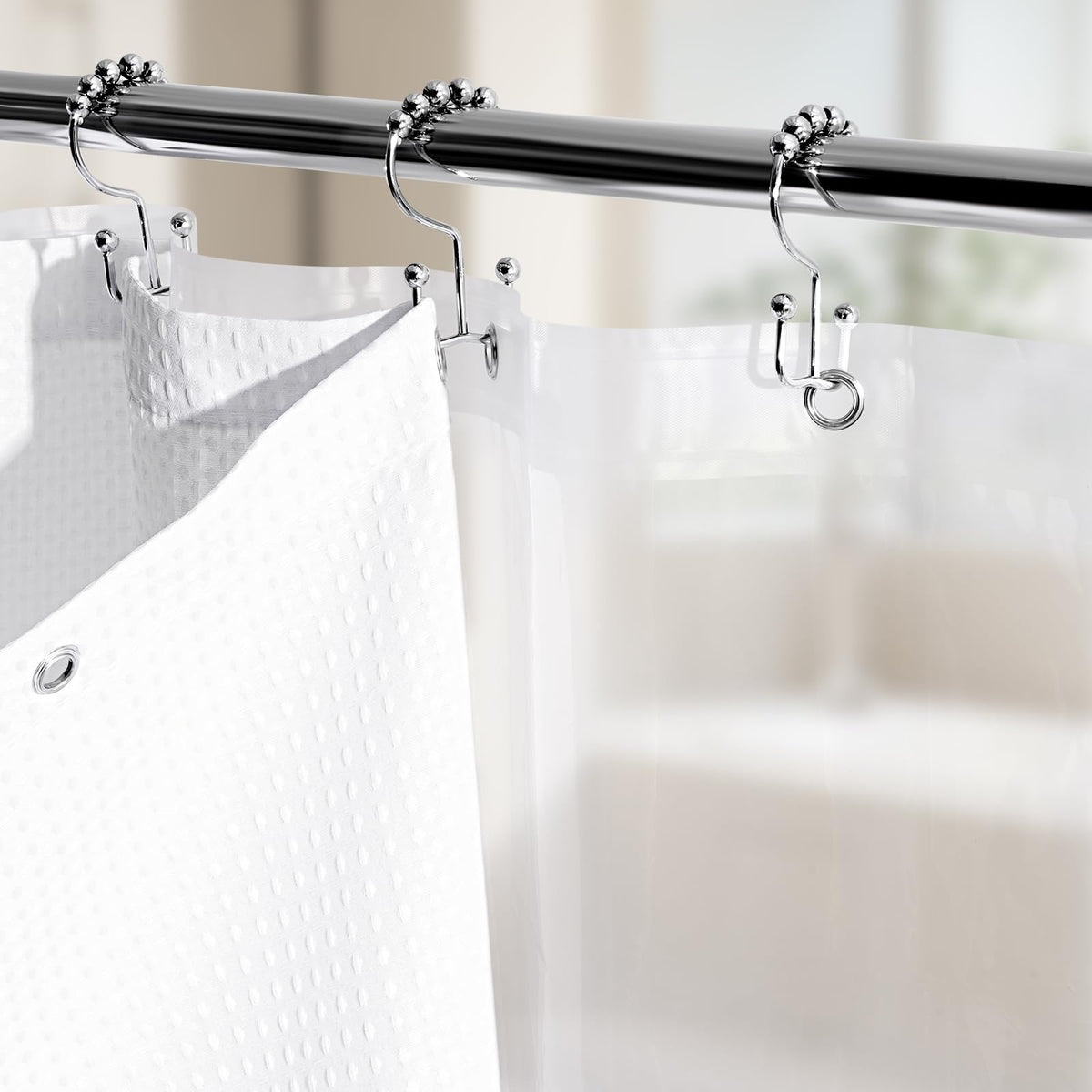 Vipfree stainless steel double-sided hooks glide smoothly along rods.