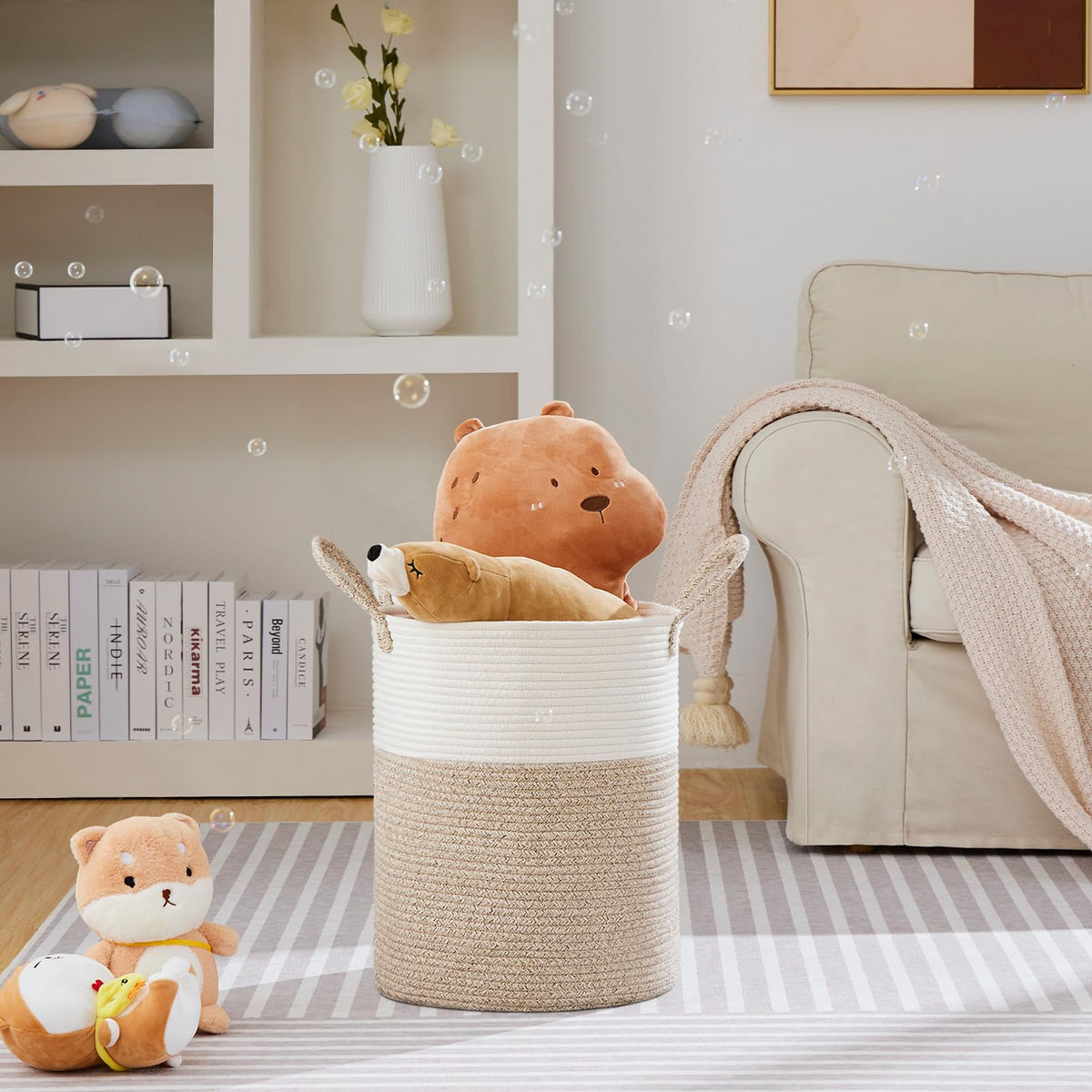 VIPOSCO large laundry hamper side view highlights tall freestanding design.