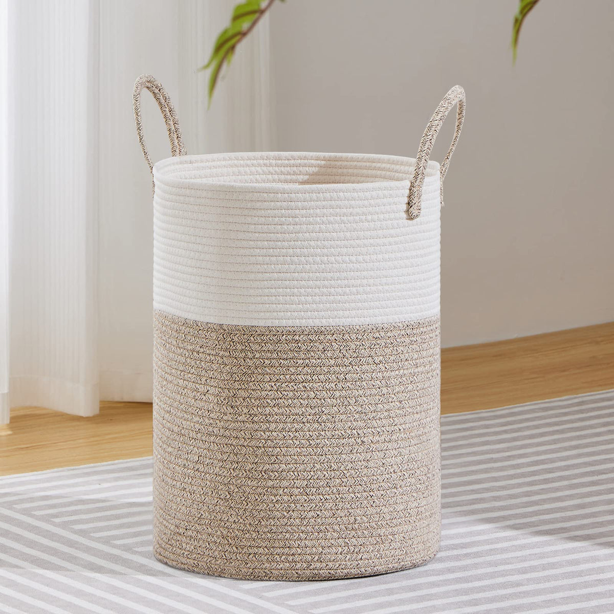 VIPOSCO laundry hamper front view highlighting ample 58L capacity for clothes organization.