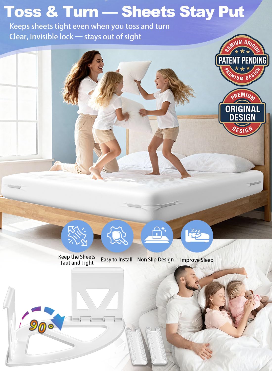 Visatai invisible design under sheets preserves a neat bed surface