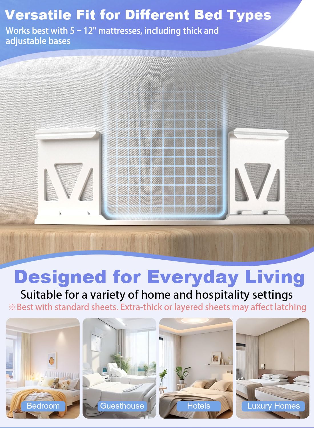 Visatai corner grips keep fabrics safe while restless sleepers move