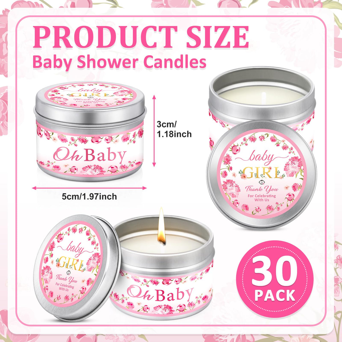 VISCOO lavender scented baby shower candle creates calming ambiance