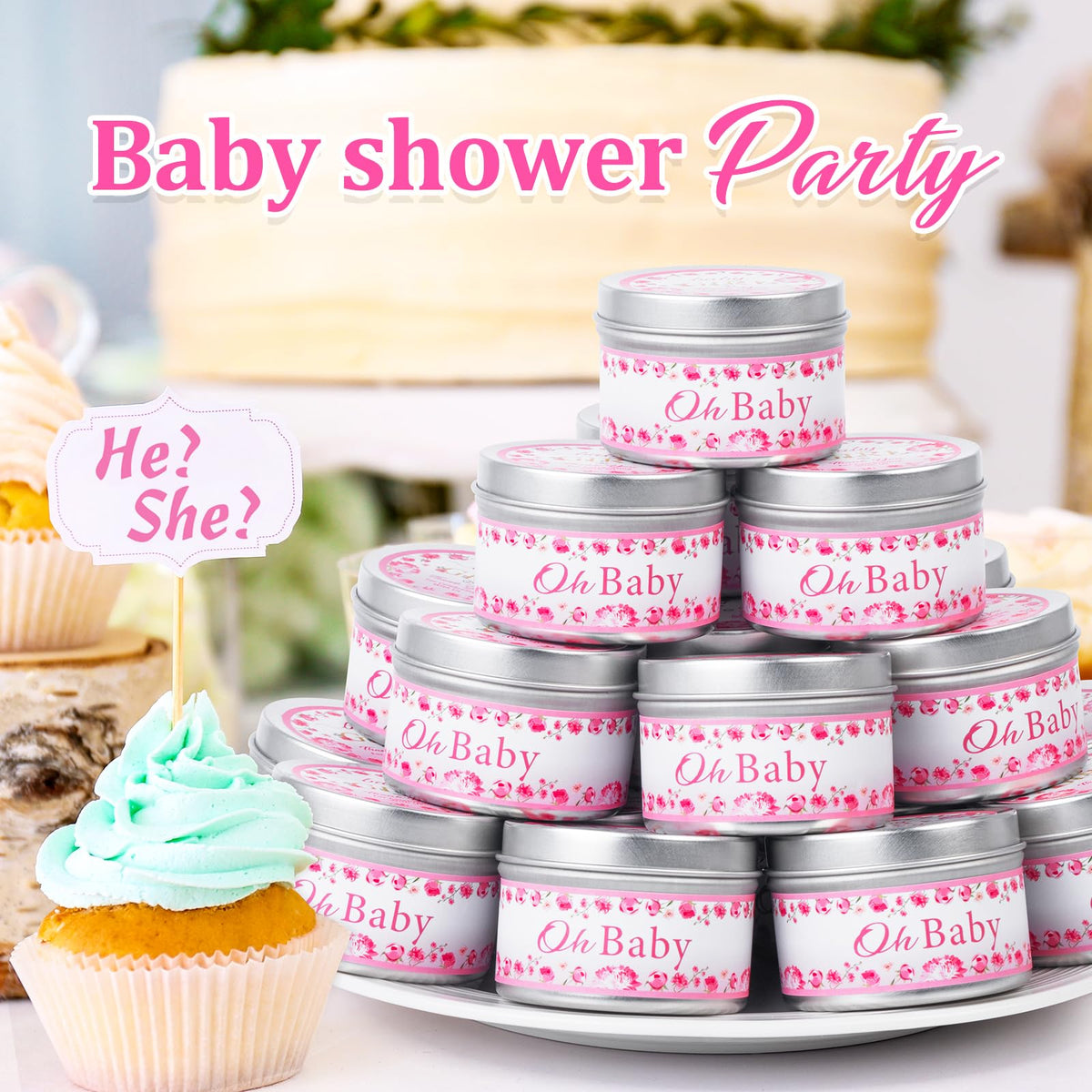 VISCOO portable candle for baby showers, easy to display and move