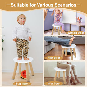 Viscoo wooden stool features smooth surface for easy cleaning and durability