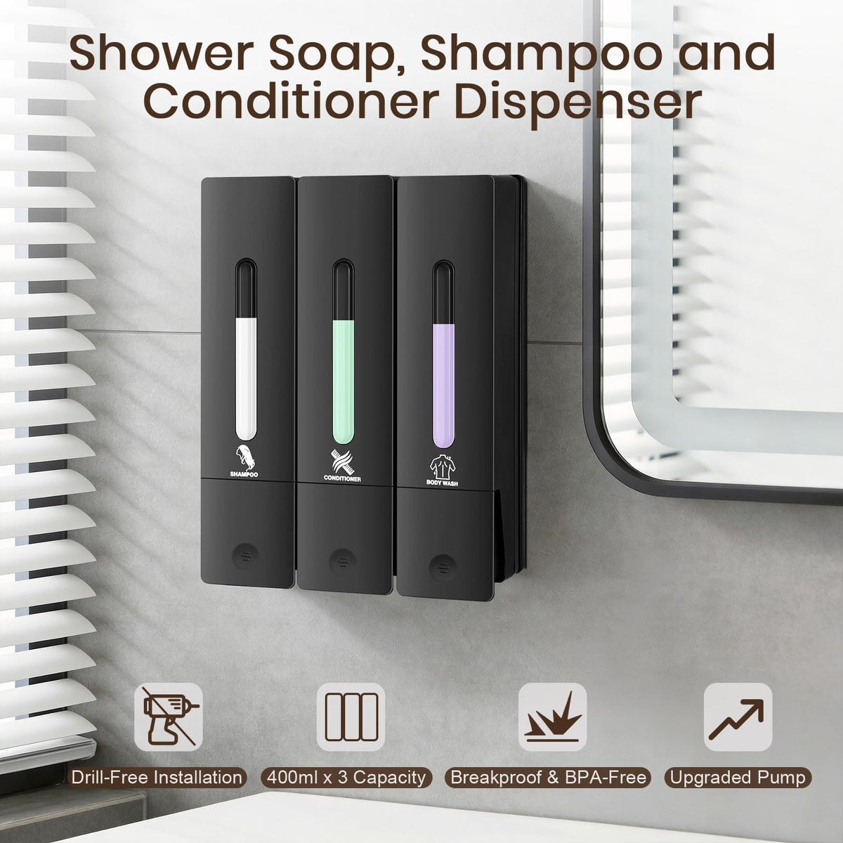 ViserVita 3-chamber dispenser pump outlet close-up showing smooth, clog-free operation.