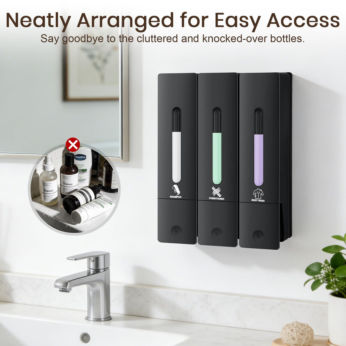 ViserVita hotel bathroom wall-mounted dispenser showcasing durable ABS build.