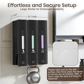 ViserVita wall-mount with locking cap to prevent spills and tampering.