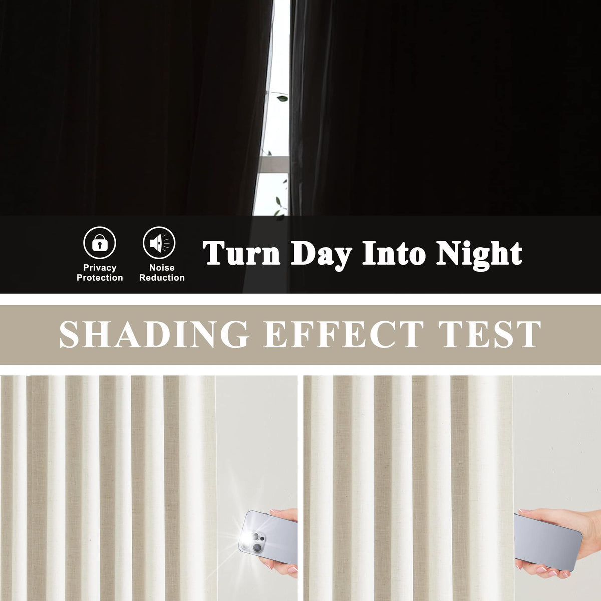 Vision Home blackout coating interior layer ensures room darkening.
