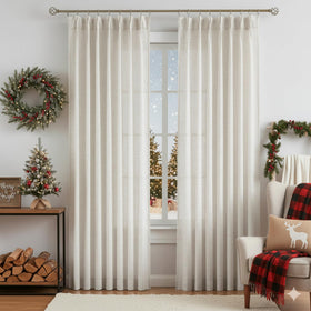 Vision Home machine-washable beige curtains for easy care