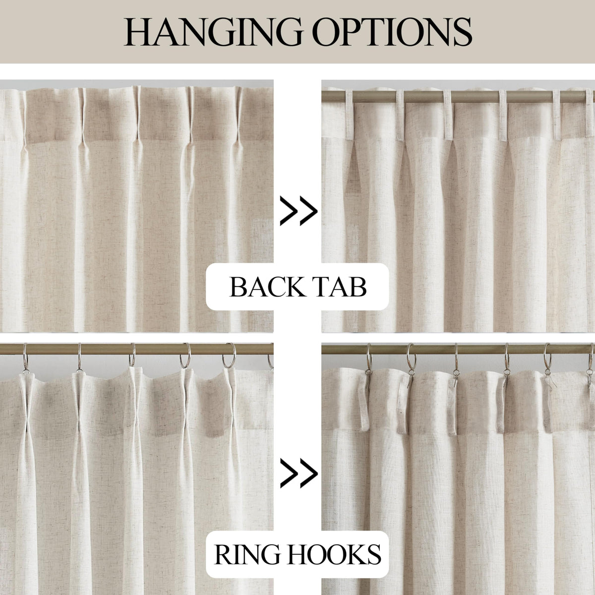 Vision Home pinch-pleated curtains suit bedrooms and living spaces alike.