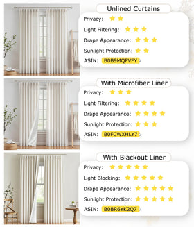 Vision Home pinch-pleated curtains with hidden hooks enable easy hanging options.