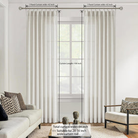 Vision Home ready-made curtains include 18 hooks for quick setup.