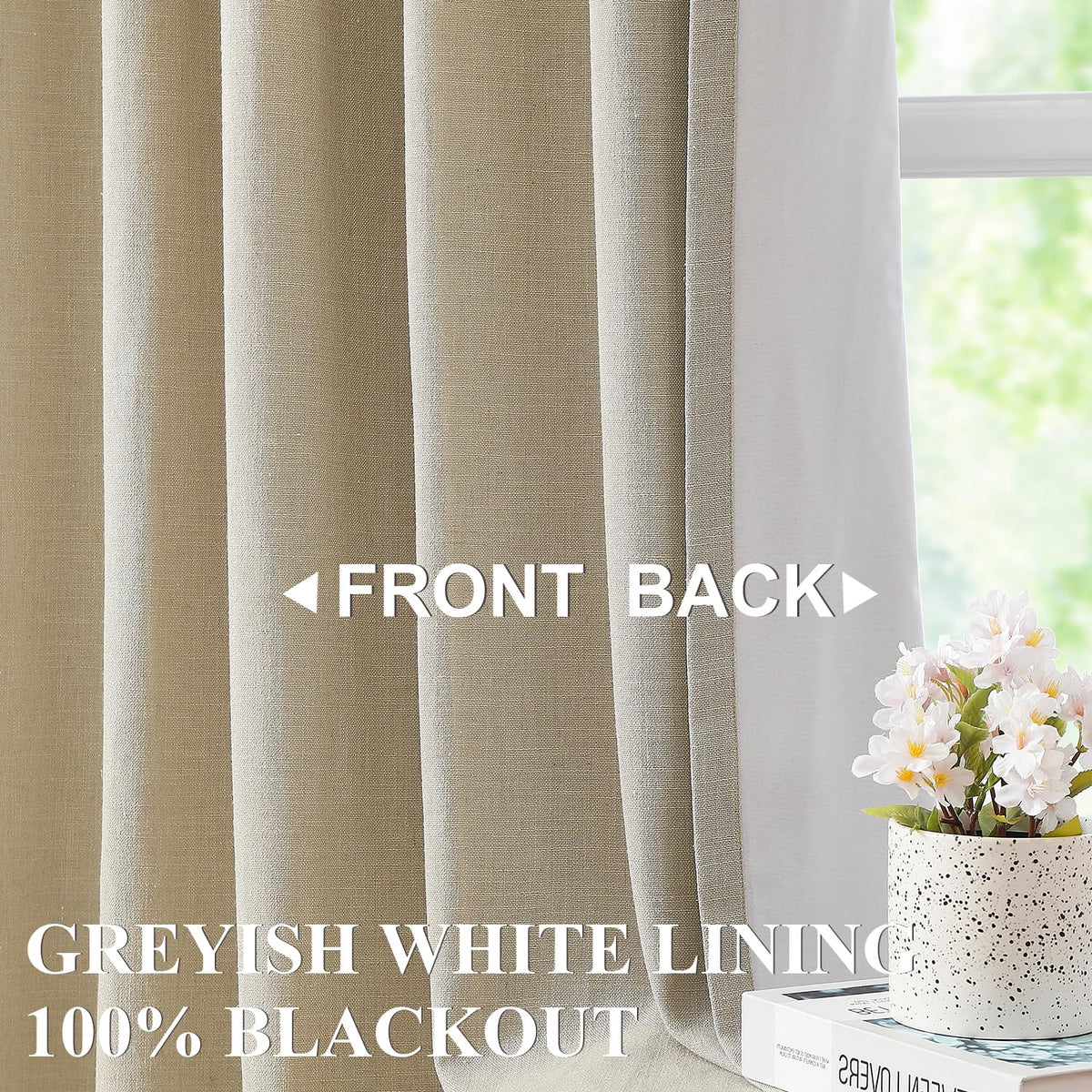 Vision Home Sand pinch-pleated curtains in living room setup