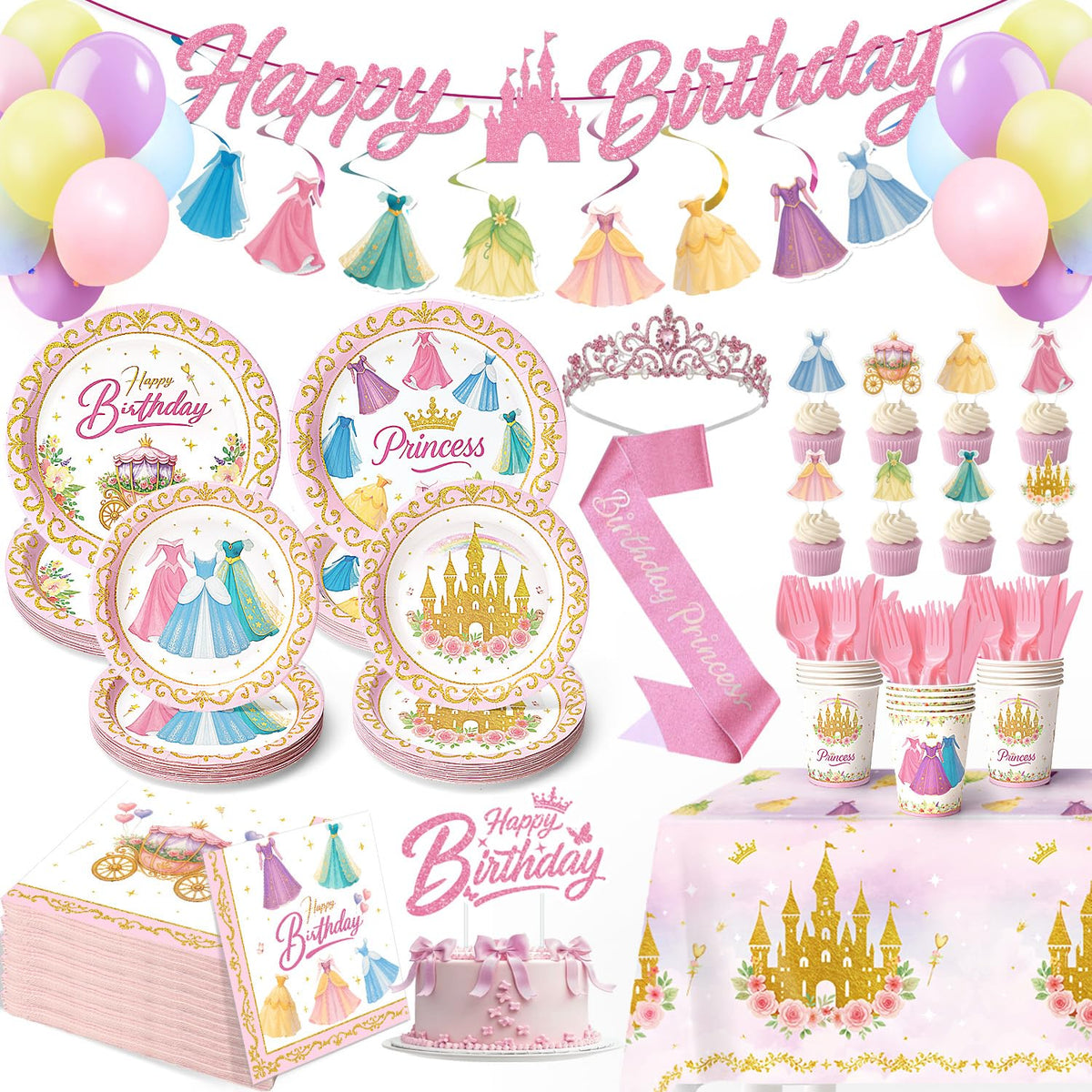 Vistico Princess banner brightens the party space for photos.