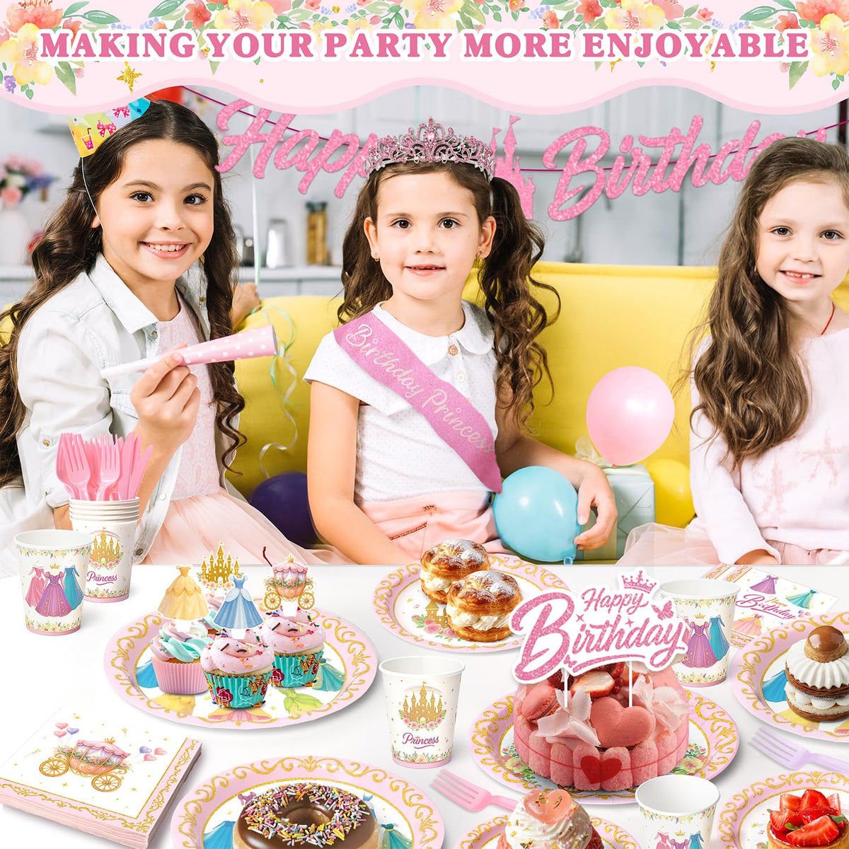 Vistico Princess plates set provides sturdy, kid-friendly dining for celebrations.