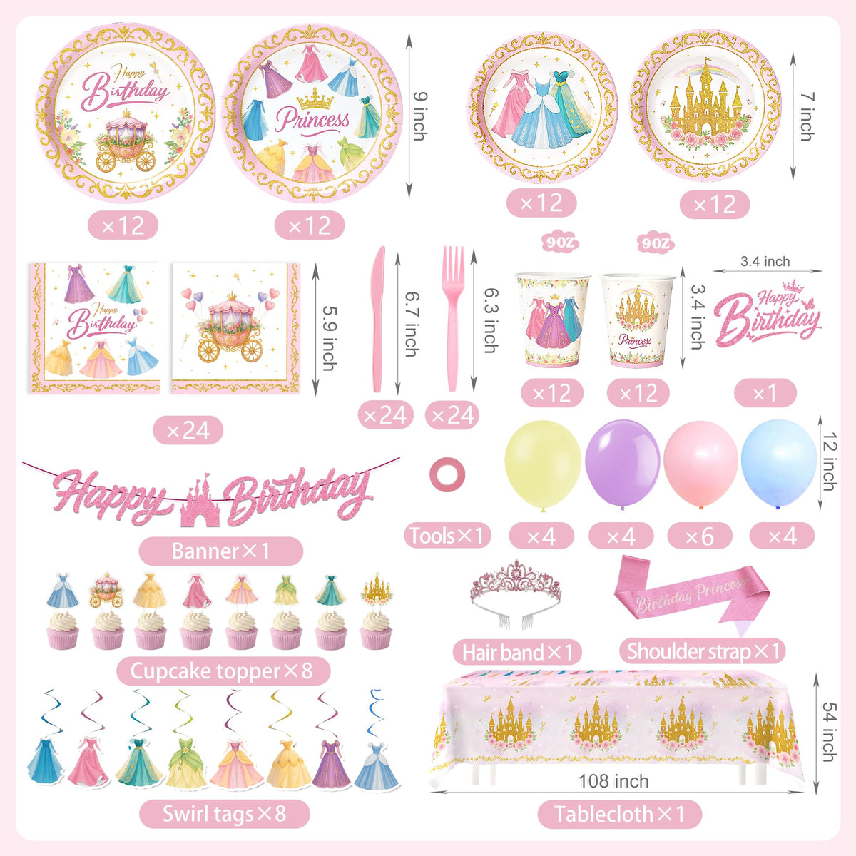 Vistico Princess tablecloth creates a covered, photo-ready party surface.