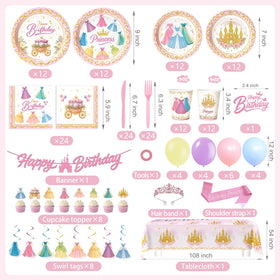Vistico Princess tablecloth creates a covered, photo-ready party surface.
