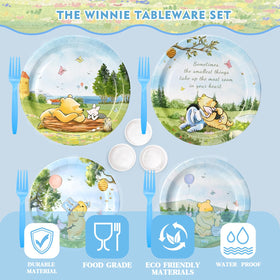 Vistico Winnie Bear napkins 5.9 inches, soft texture for festive celebrations